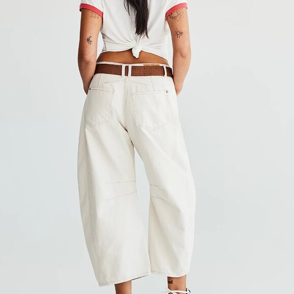 Free People - We The Free Good Luck Mid Rise Barrel Jeans - Picture 2 of 5